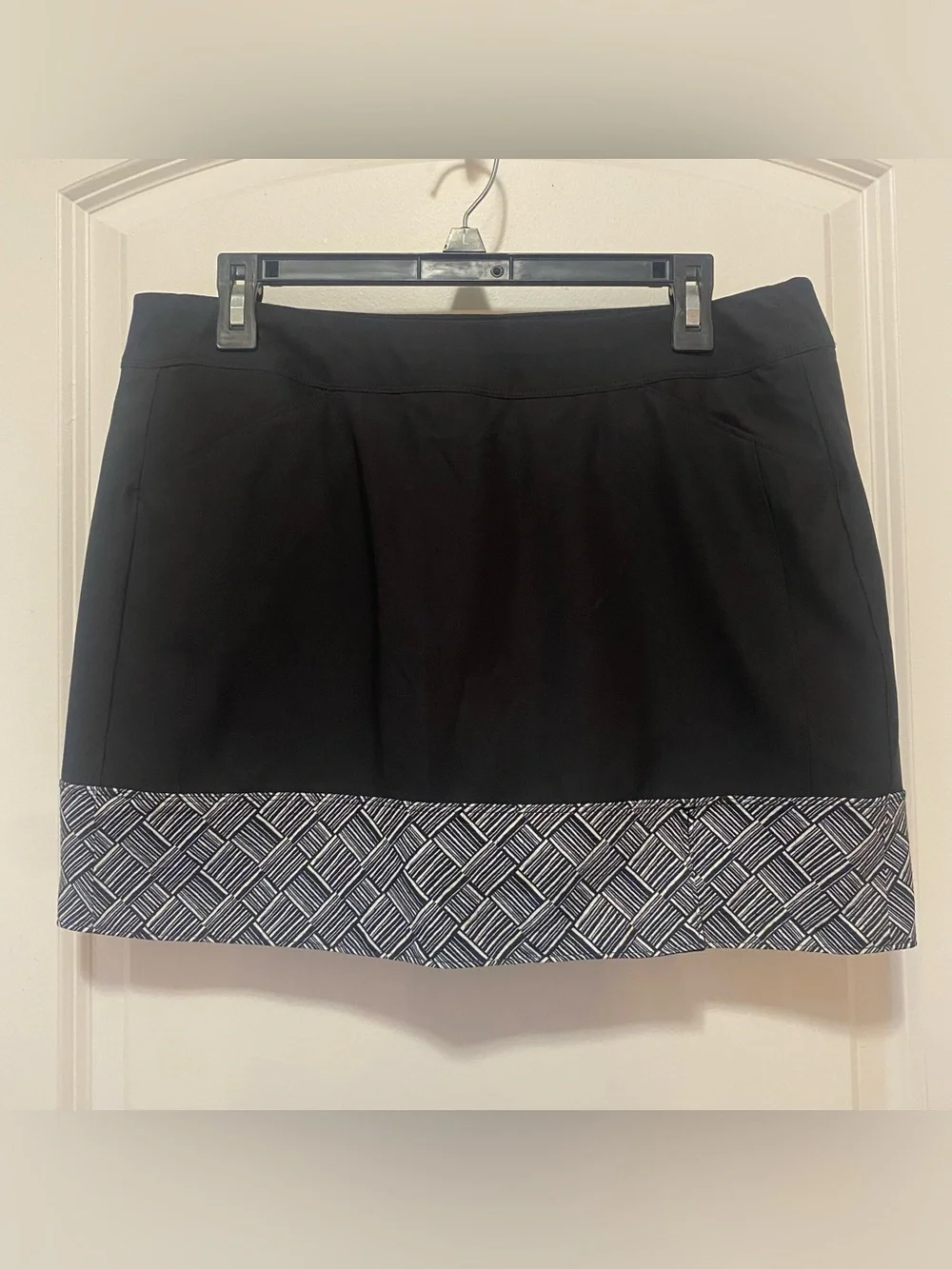 adidas Black Golf Skirt with Geometric Hem